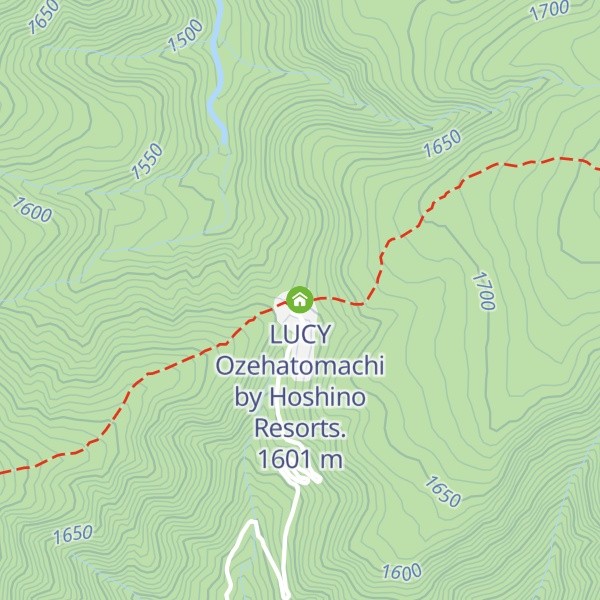Map of LUCY Ozehatomachi by Hoshino Resorts.