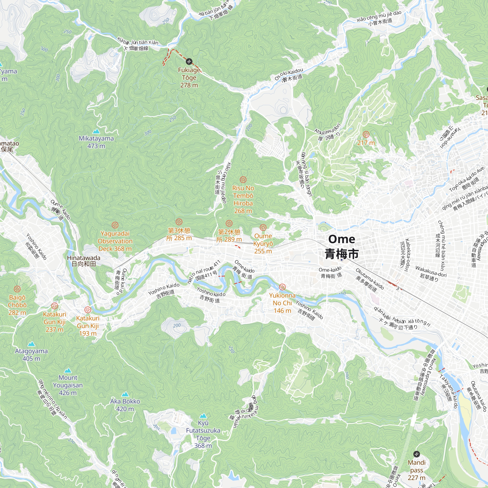 Place of Ome-Sightseeing Guidance map