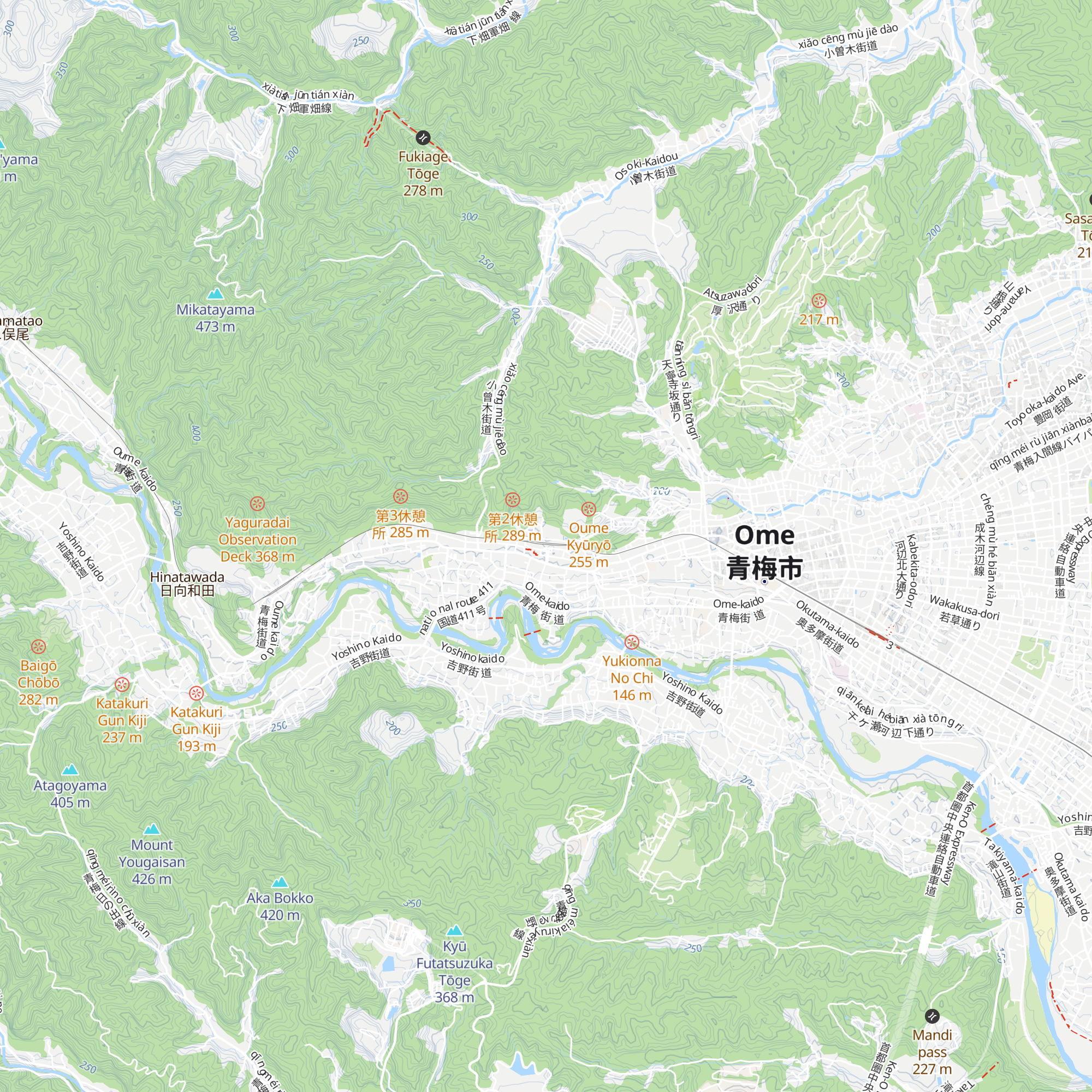 Place of Ome-Sightseeing Guidance map