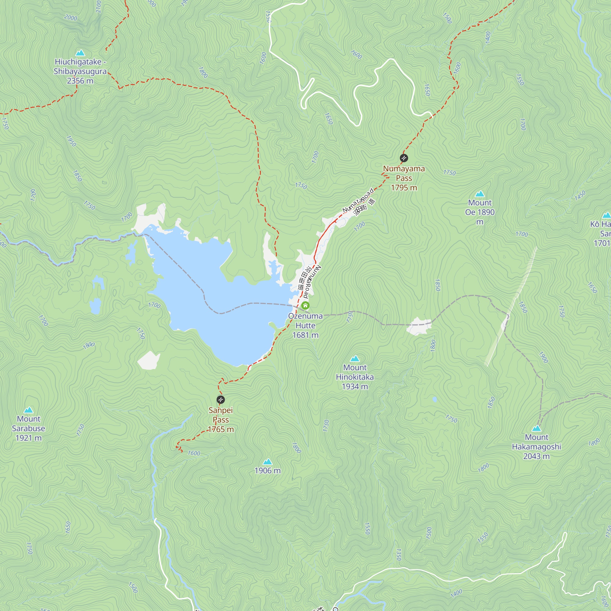 Ozenuma Hutte map