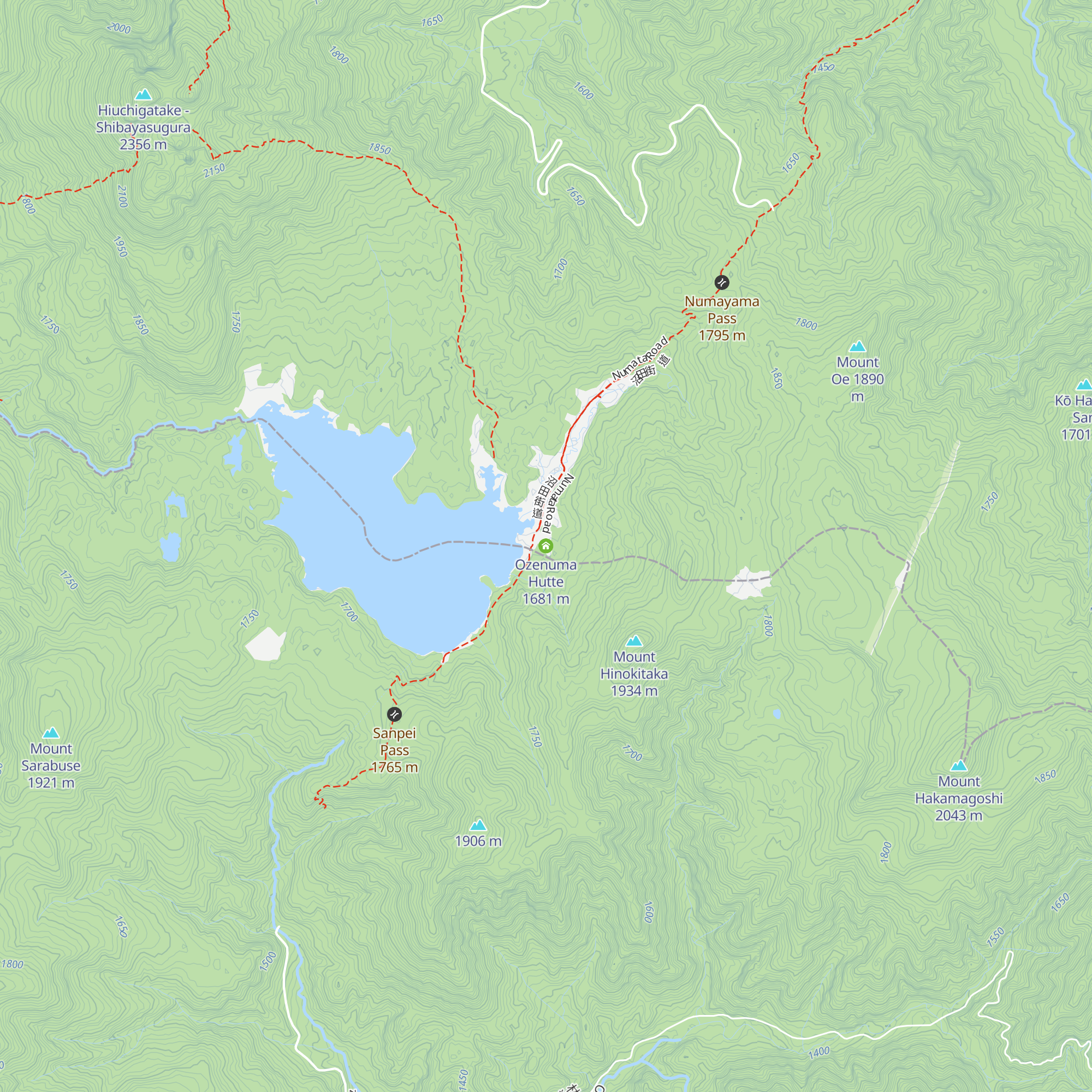 Ozenuma Hutte map