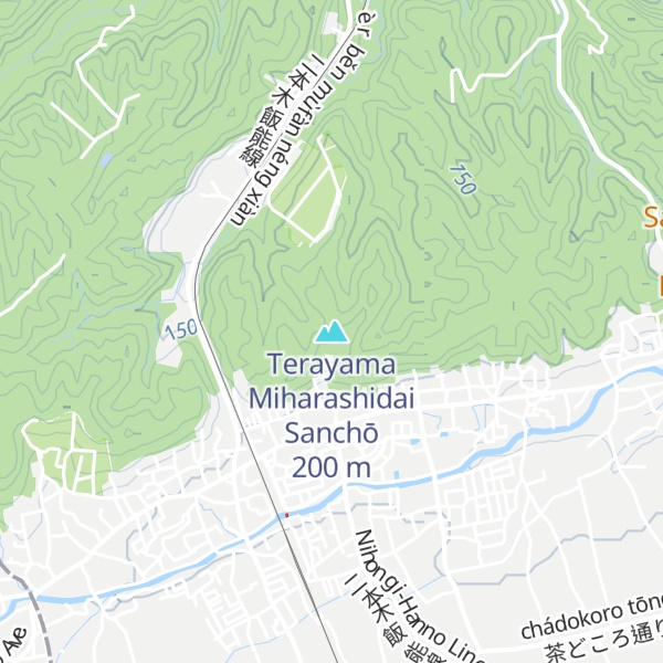 Map of Terayama Miharashidai Sanchō