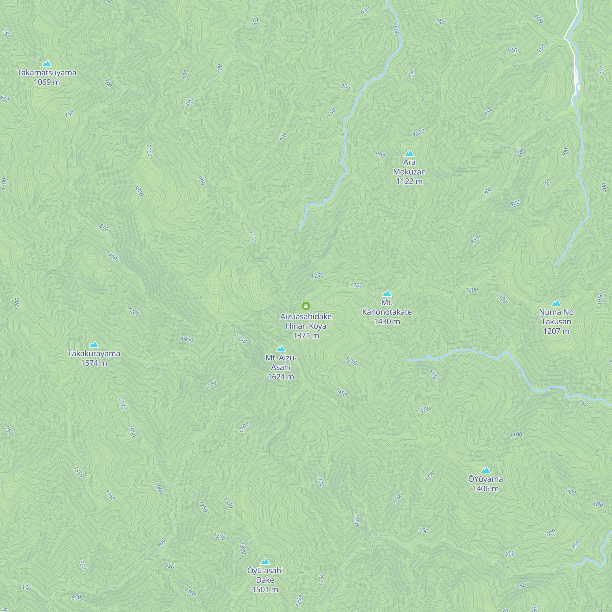 Aizuasahidake Hinan Koya map