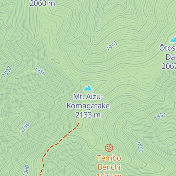 Map of Mt. Aizu-Komagatake