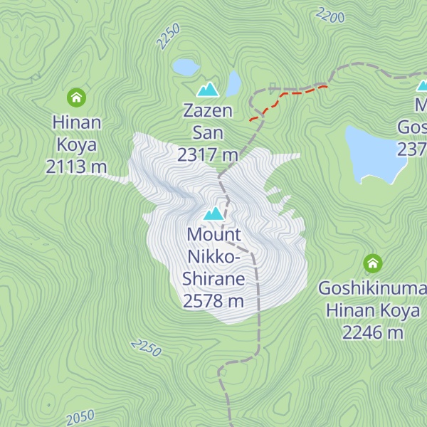 Map of Mount Nikko-Shirane