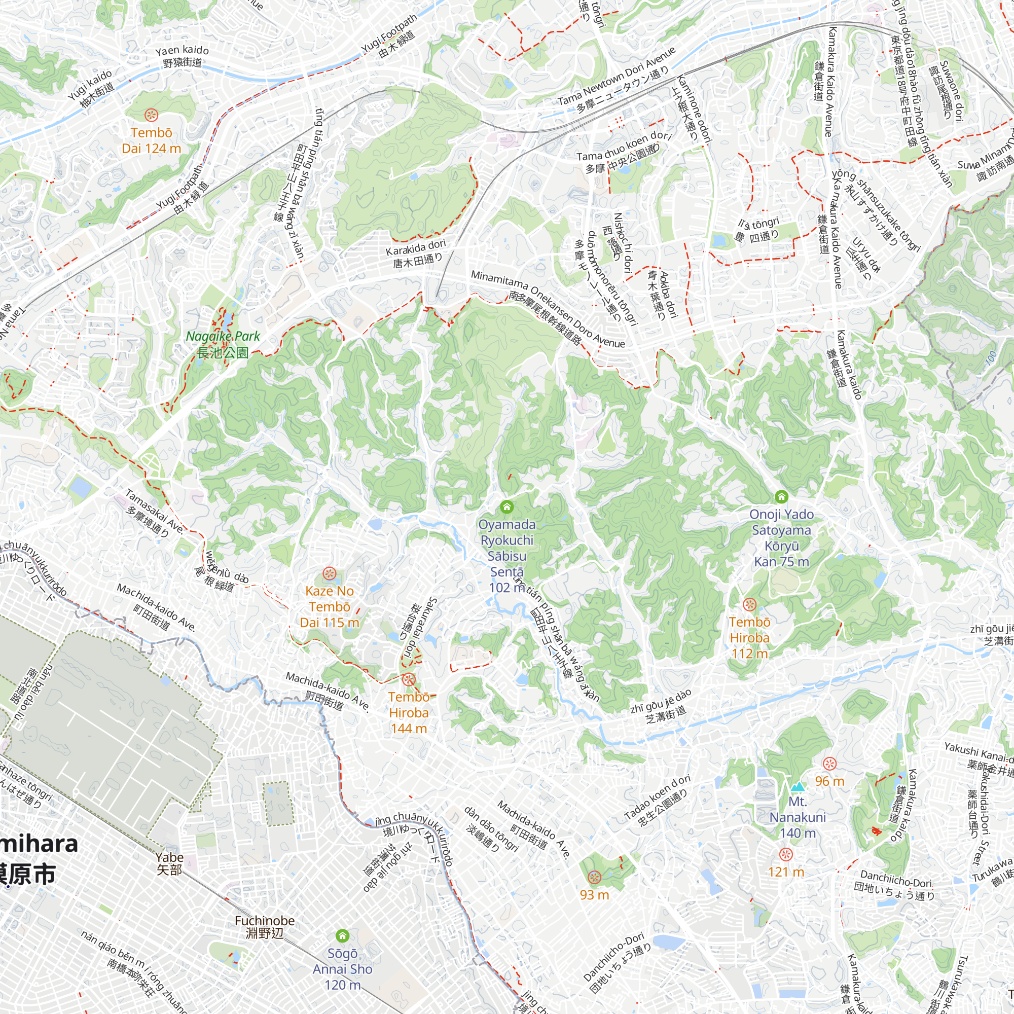 Oyamada Ryokuchi Sābisu Sentā map