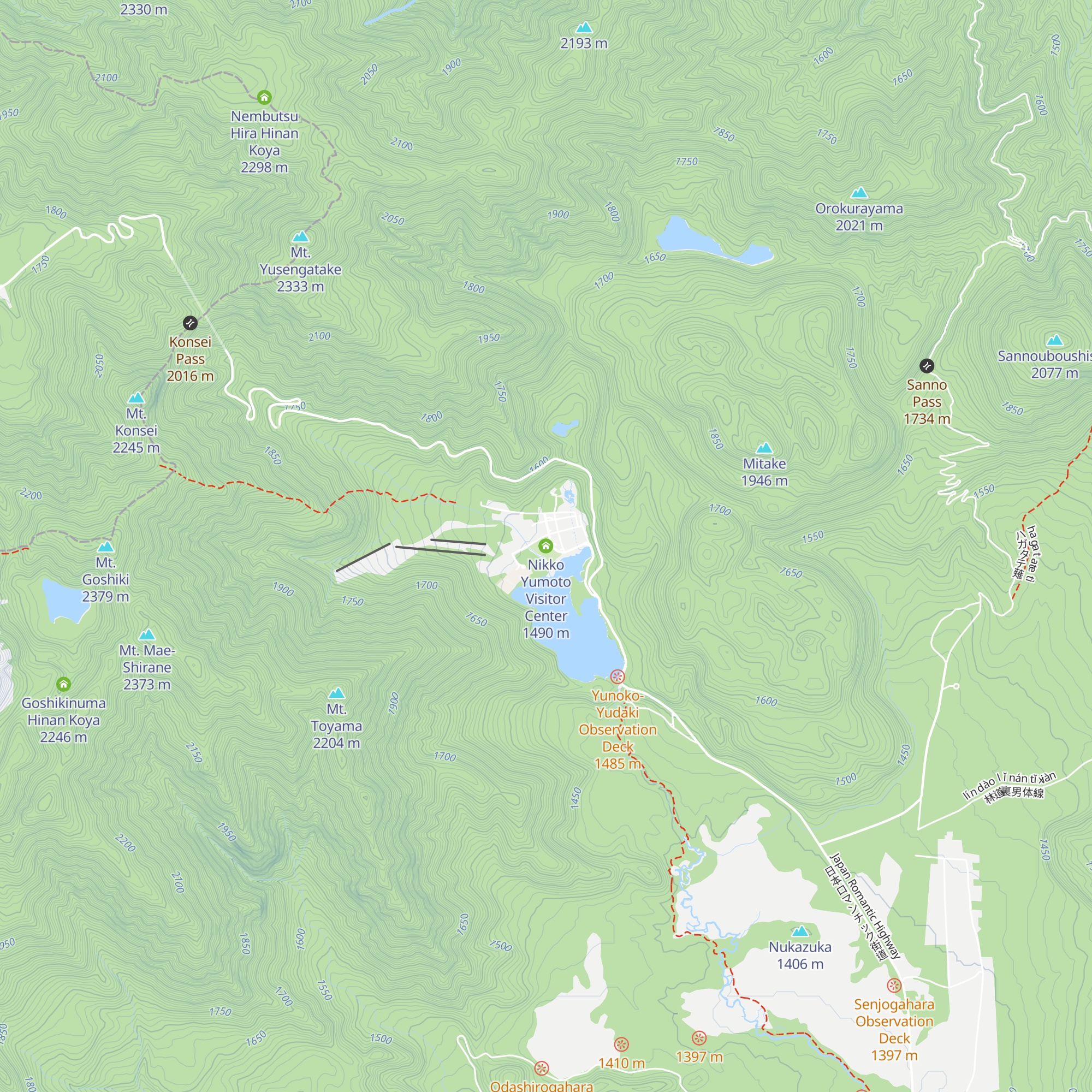 Nikko Yumoto Visitor Center map