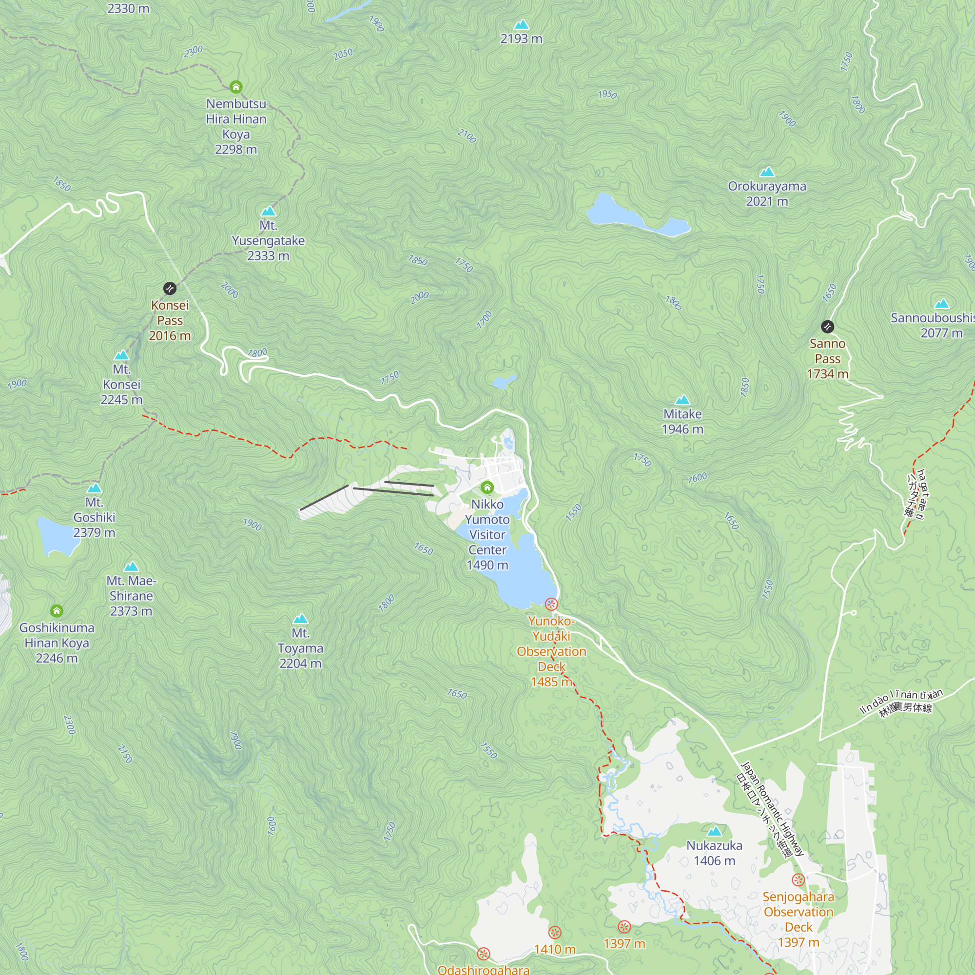 Nikko Yumoto Visitor Center map