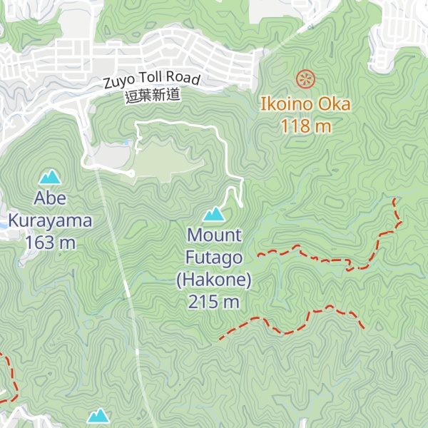 Map of Mount Futago (Hakone)