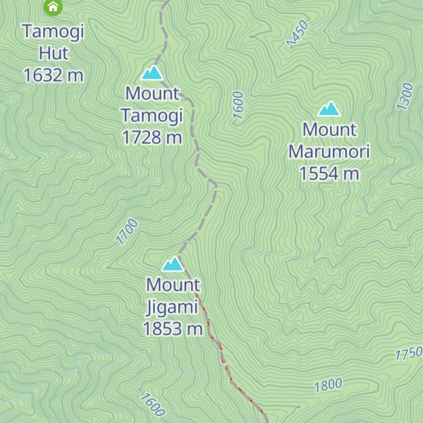 Map of Mount Jigami North Peak