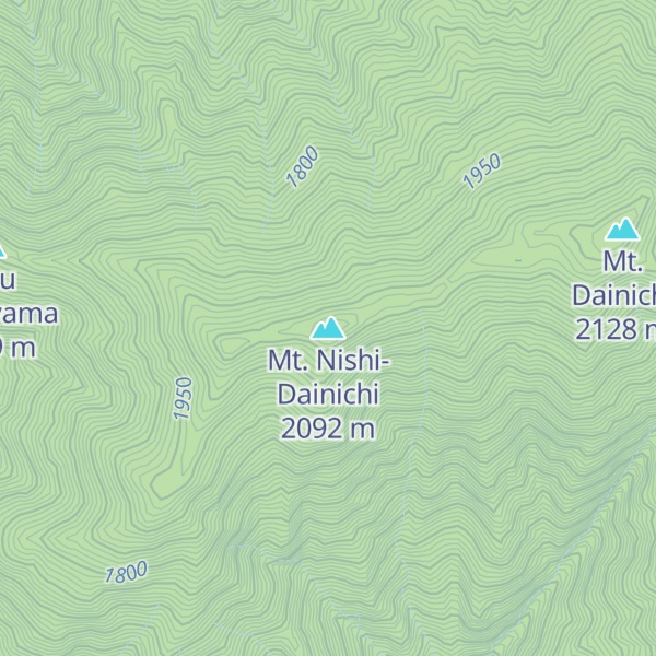 Map of Mt. Nishi-Dainichi