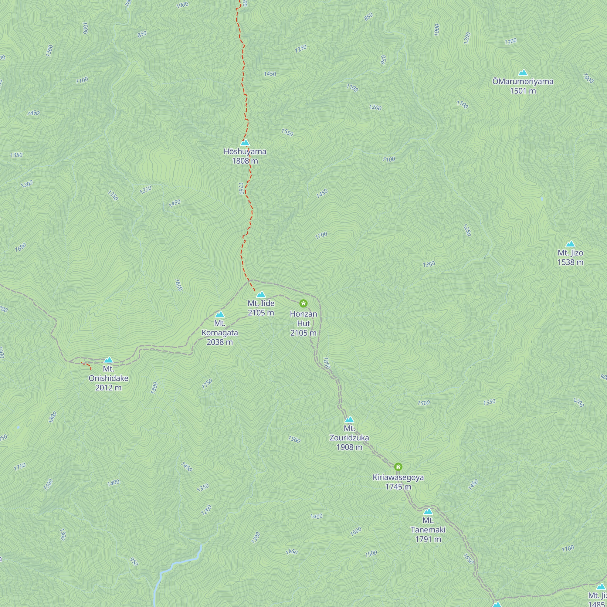 Honzan Hut map