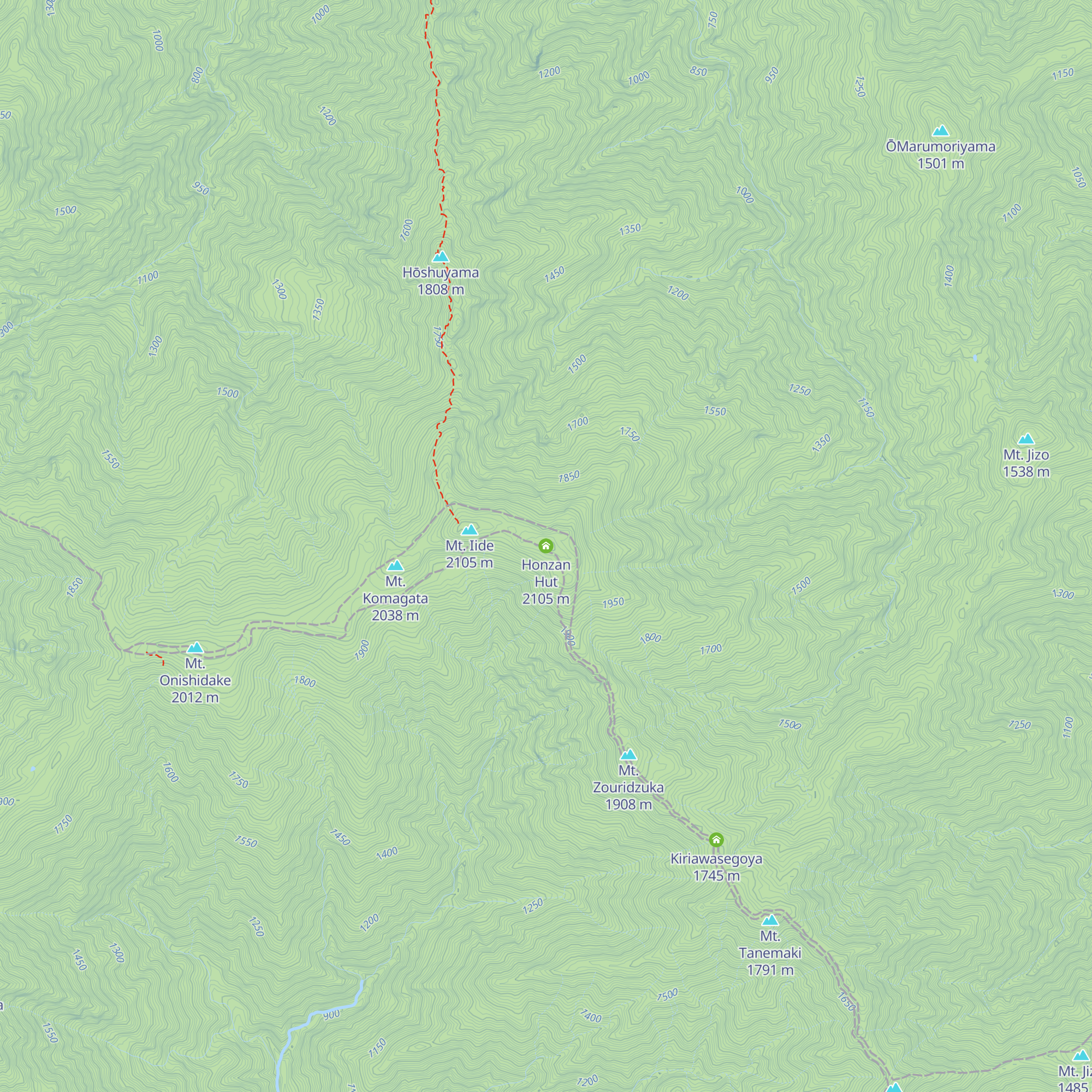 Honzan Hut map