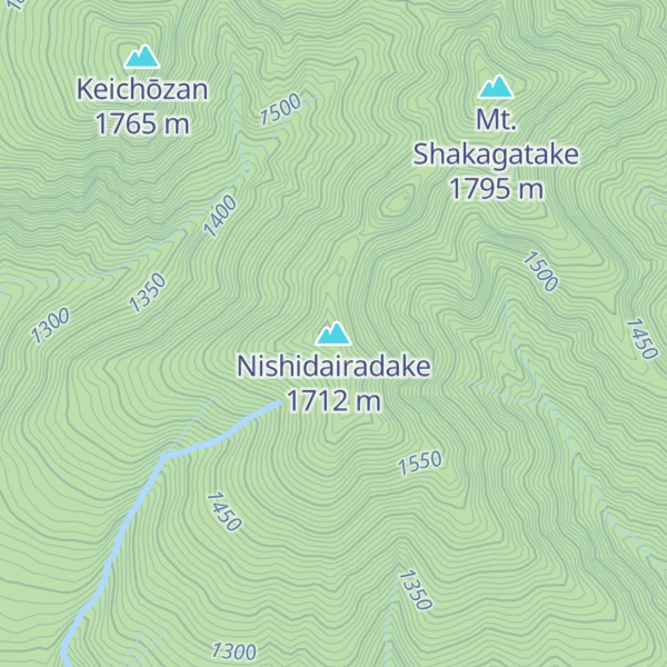 Map of Nishidairadake