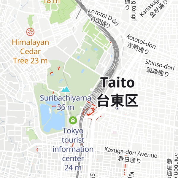Map of Parks Ueno Store