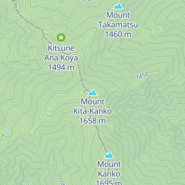 Map of Mount Kita-Kanko