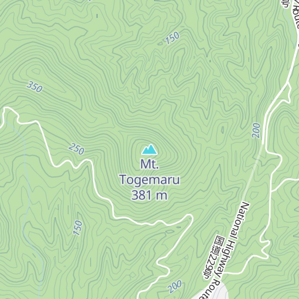 Map of Mt. Togemaru