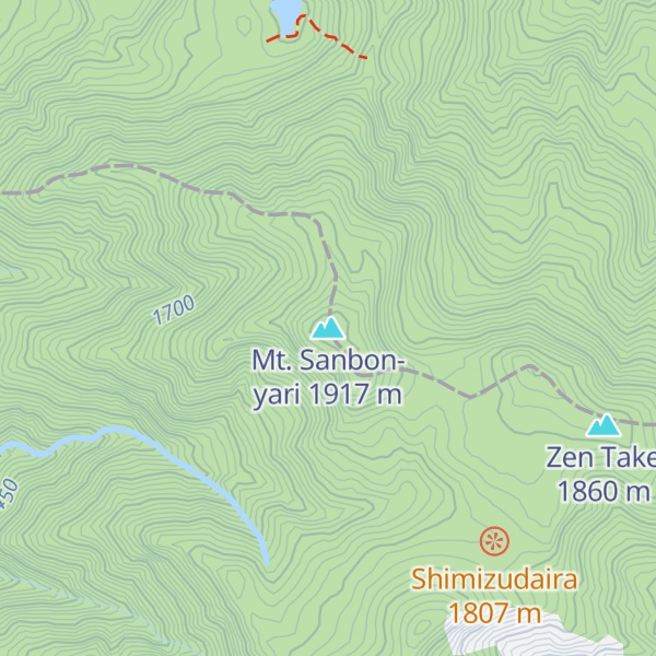 Map of Mt. Sanbon-yari