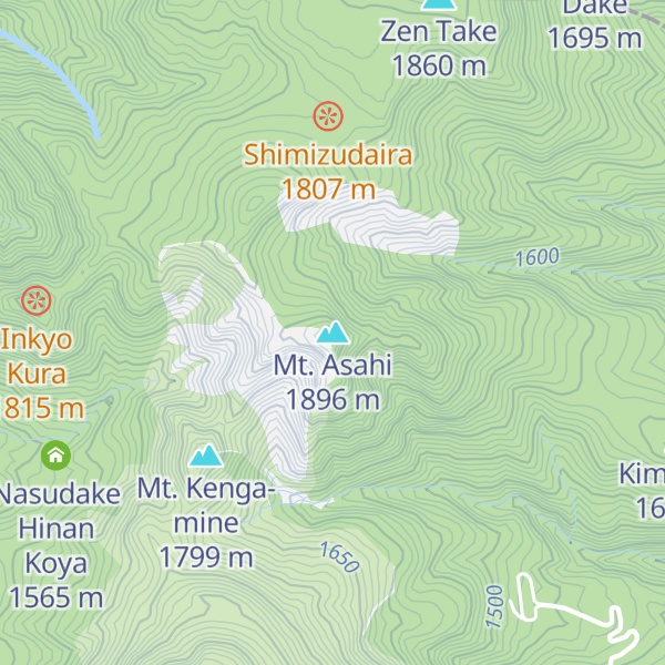 Map of Mt. Asahi