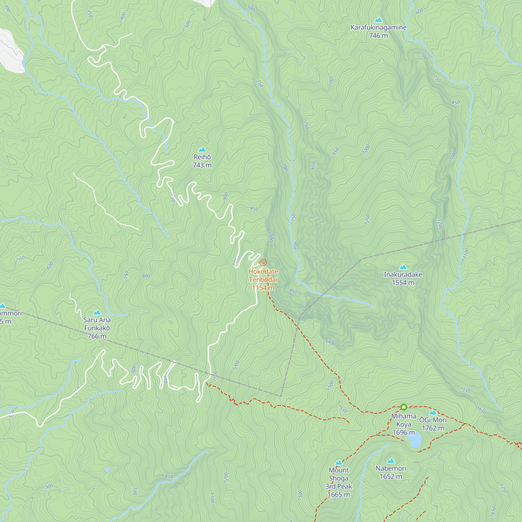Hokodatesansō map
