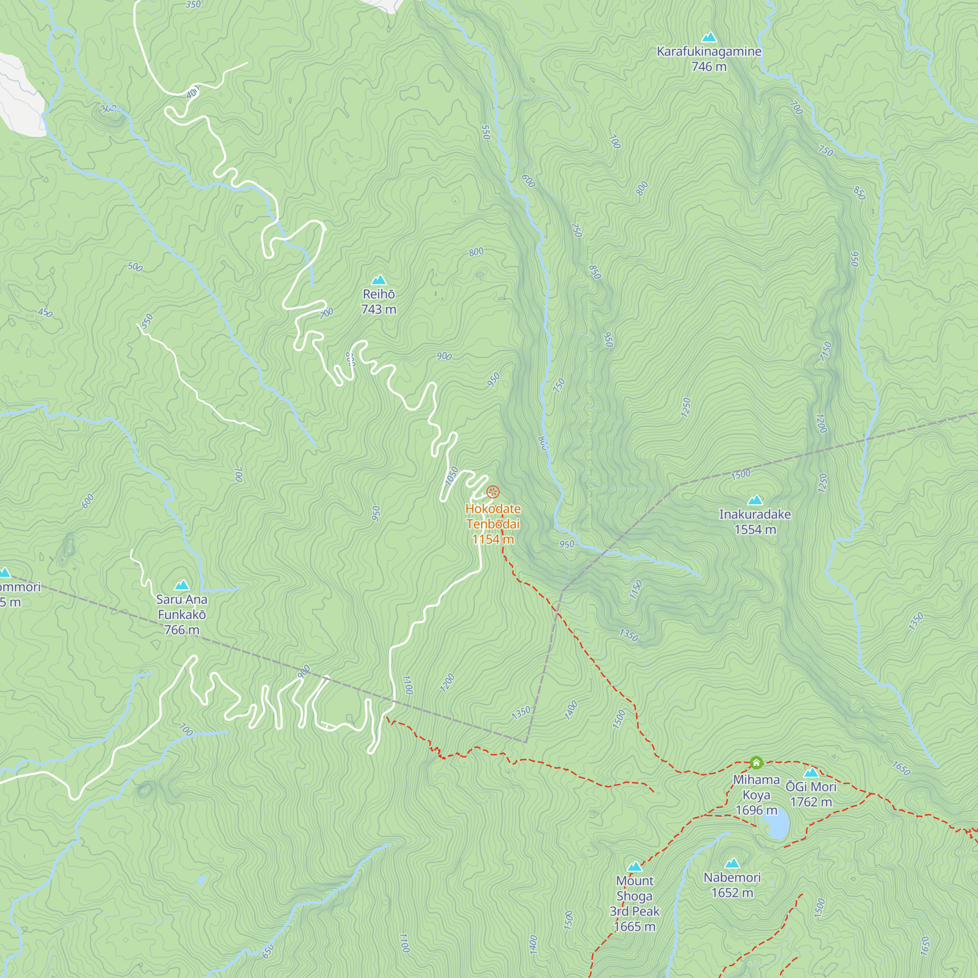 Hokodatesansō map