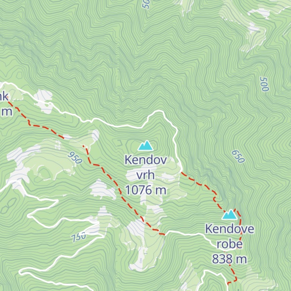Map of Kendov vrh