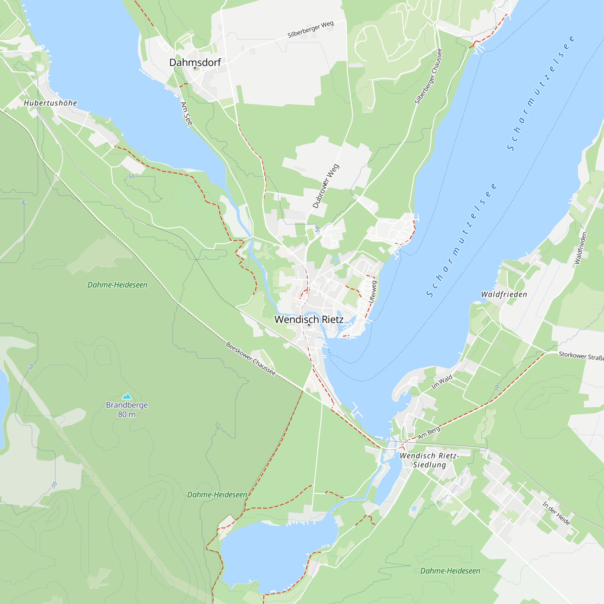 Touristinformation Wendisch Rietz map