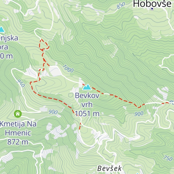 Map of Bevkov vrh