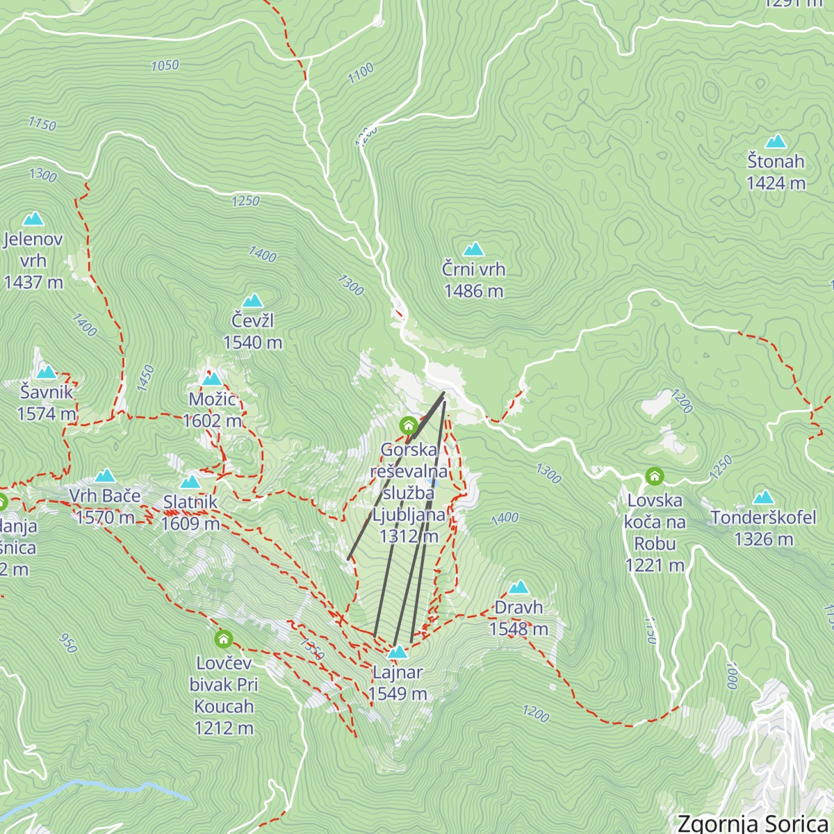 Litostrojska koča map