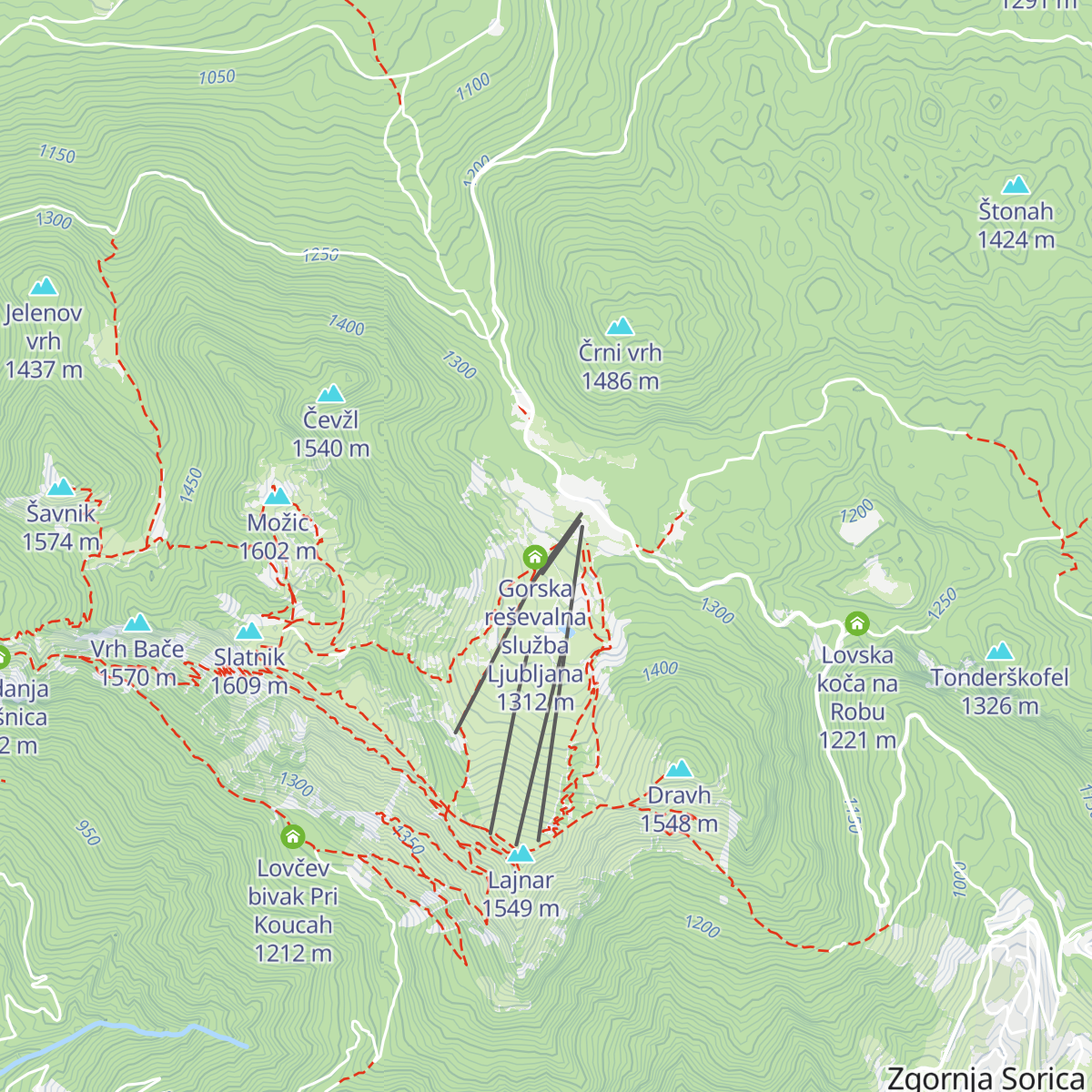 Litostrojska koča map
