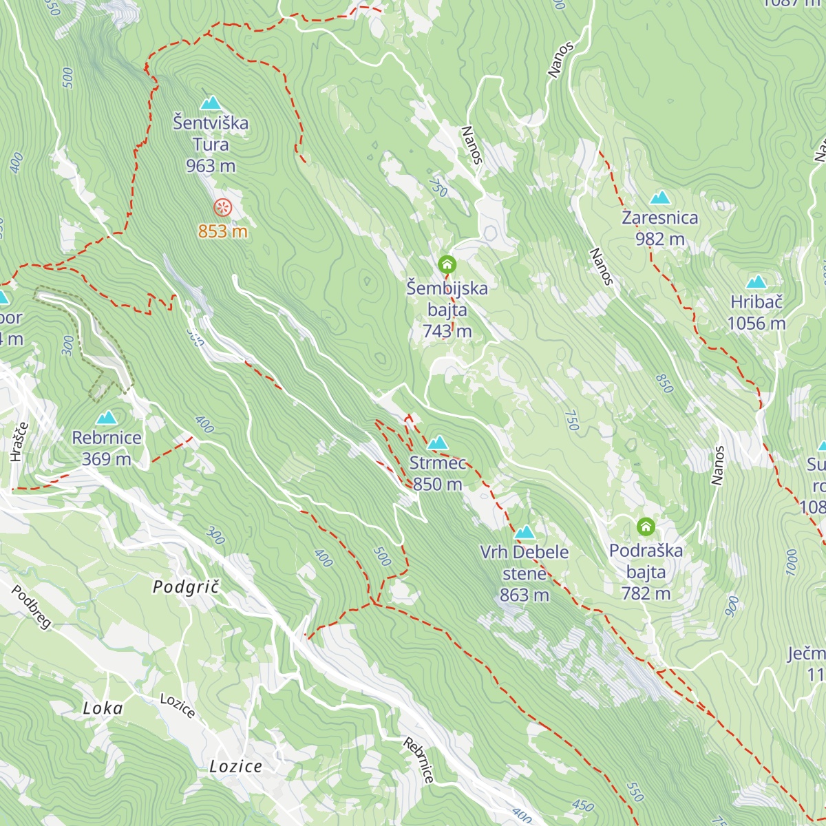 Eko koča Nanos map