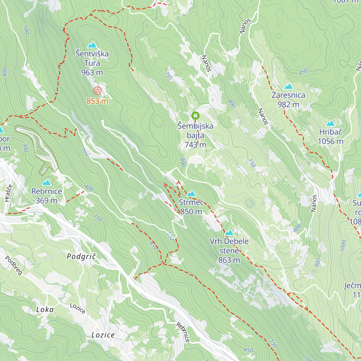 Eko koča Nanos map
