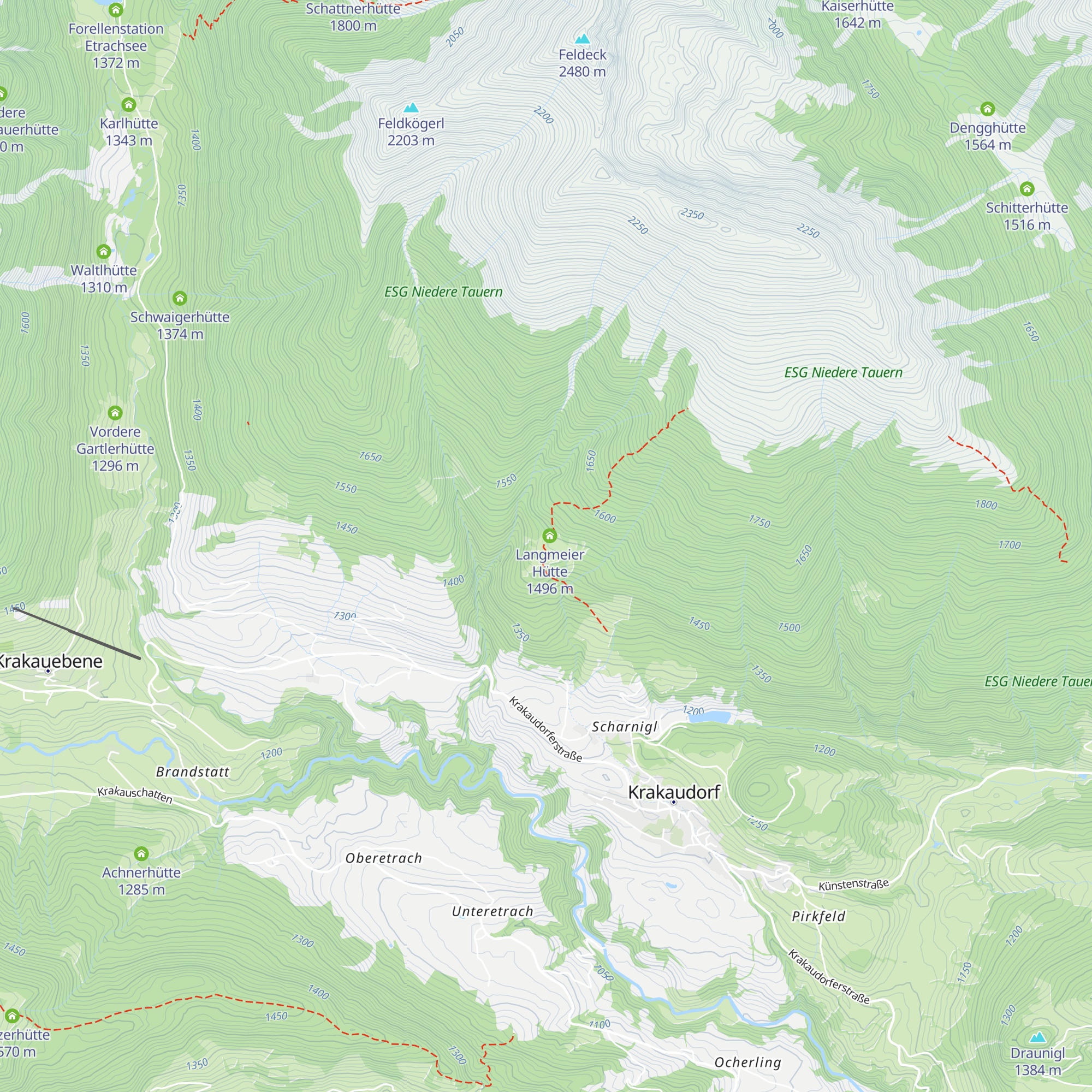 Dorfer Hütten map