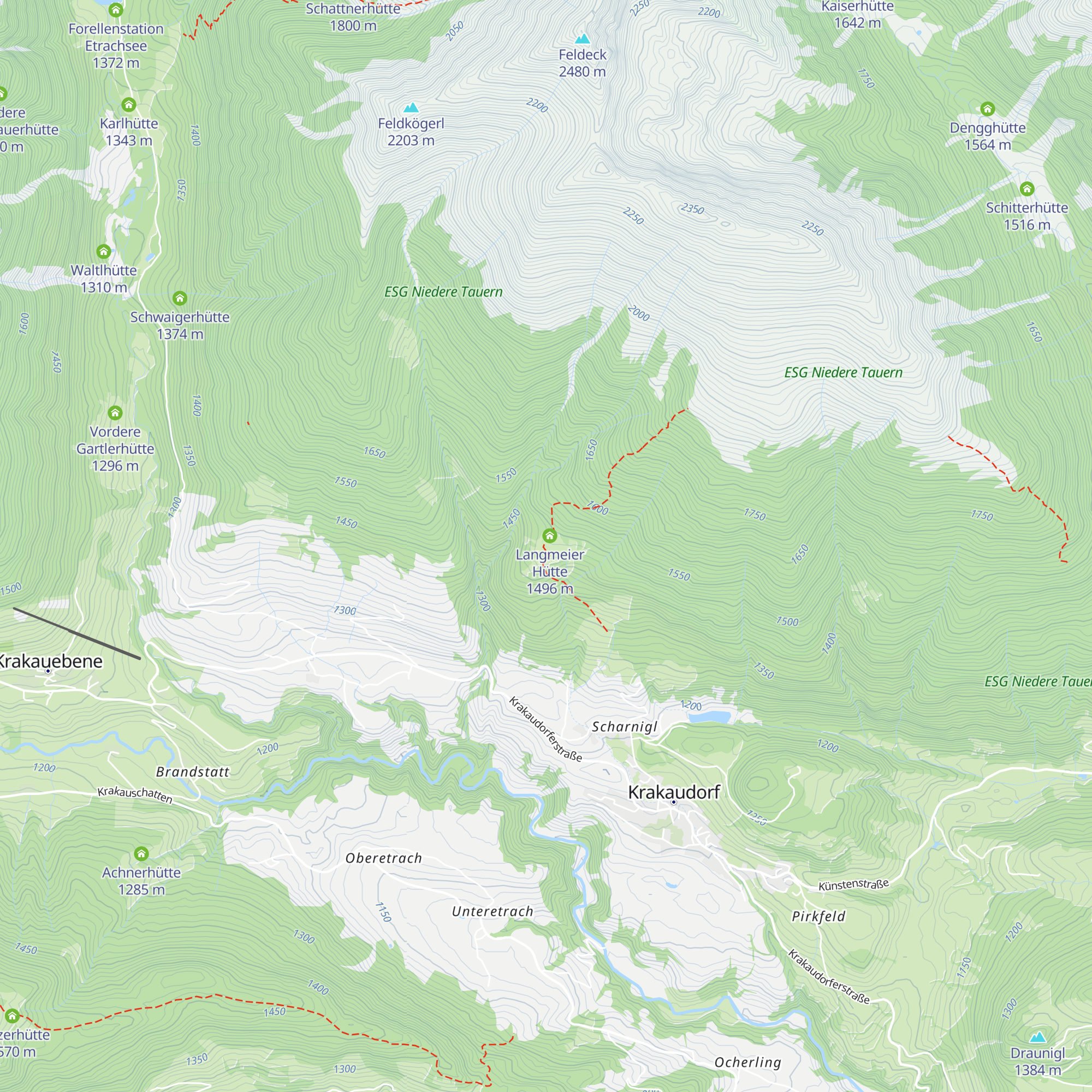 Dorfer Hütten map