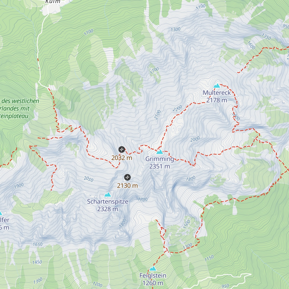 Toni Adam-Dr.Obersteiner-Biwak map