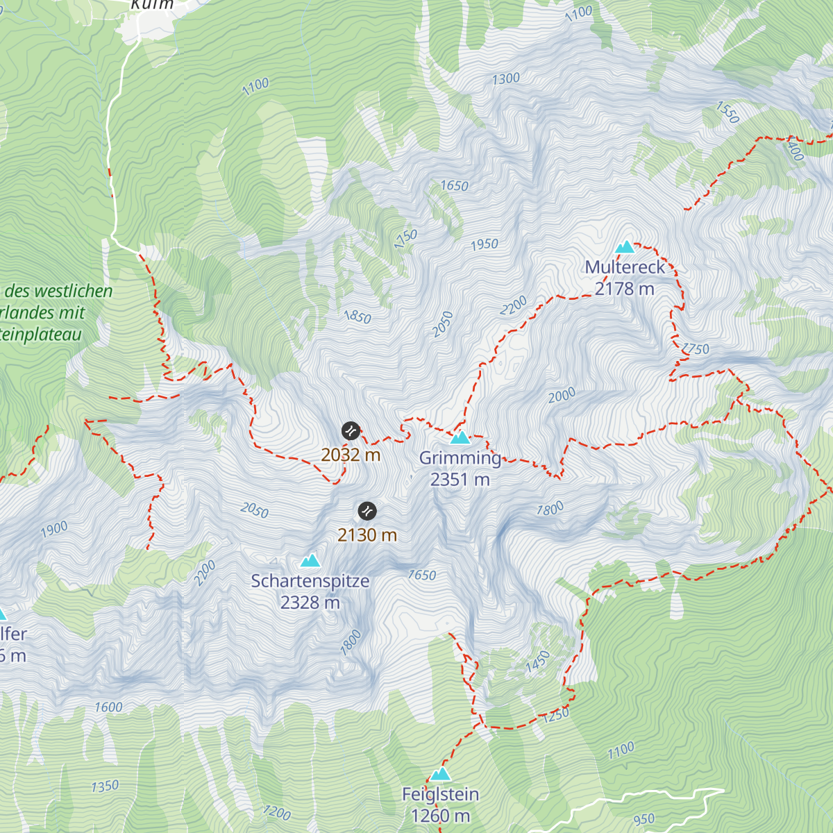 Toni Adam-Dr.Obersteiner-Biwak map