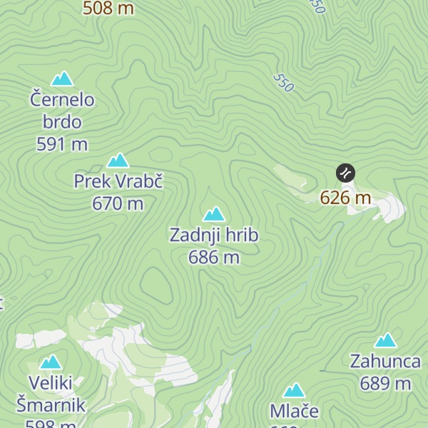 Map of Zadnji hrib
