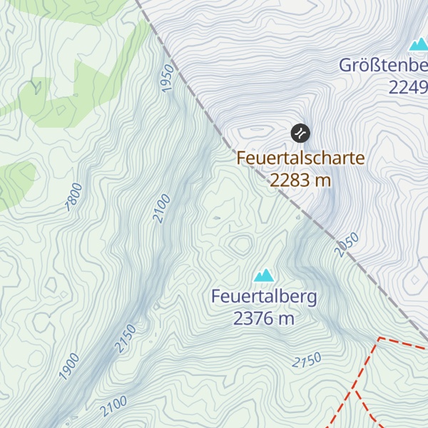 Map of Feuertalberg Westgipfel