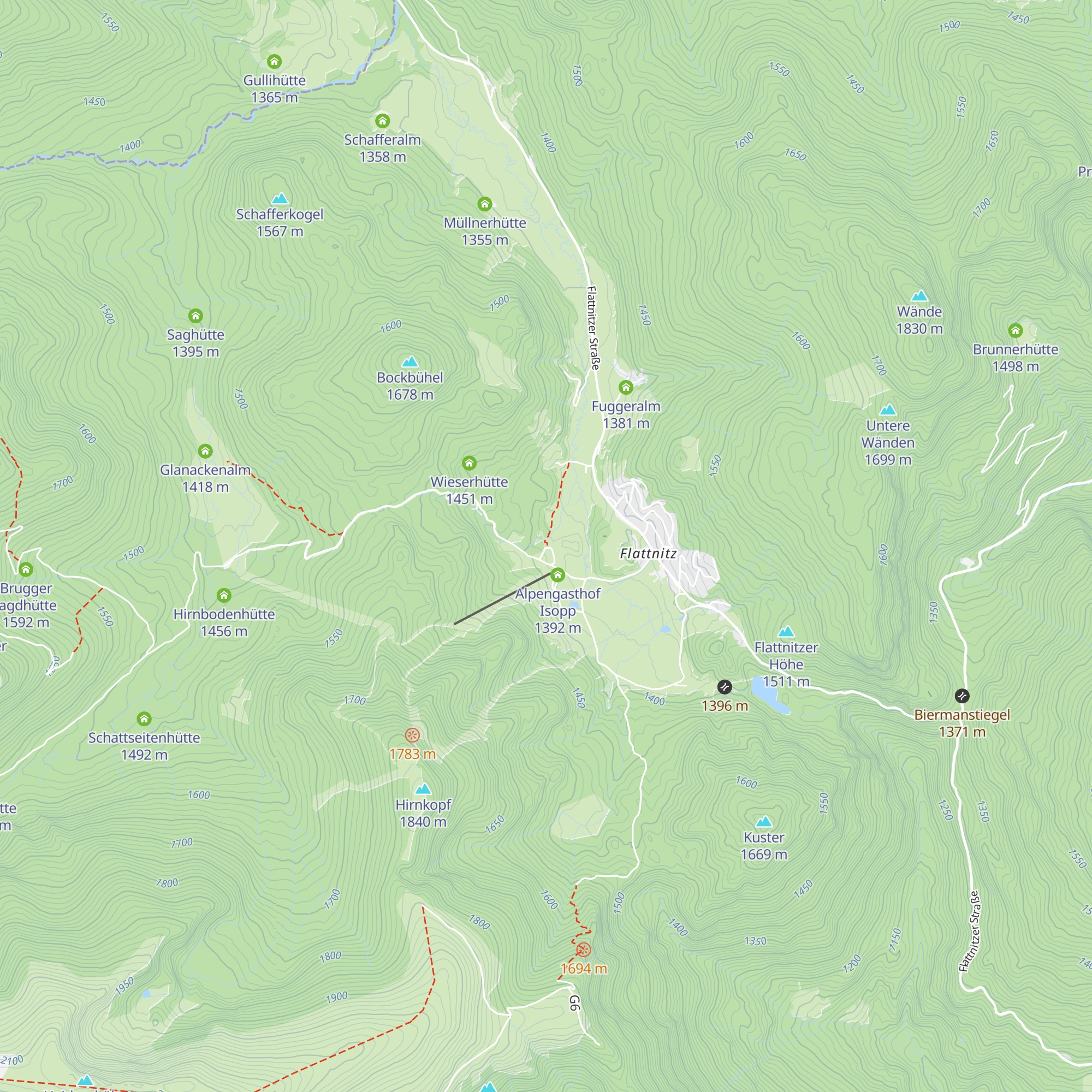 Hütte Bockbühel map