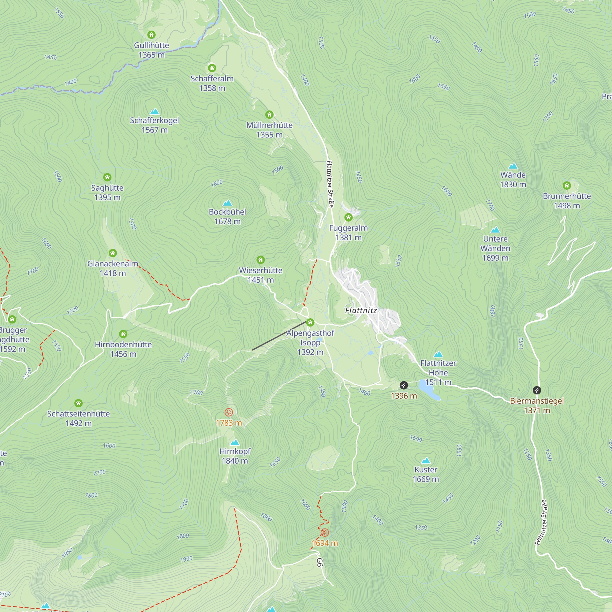 Hütte Eisenhut map