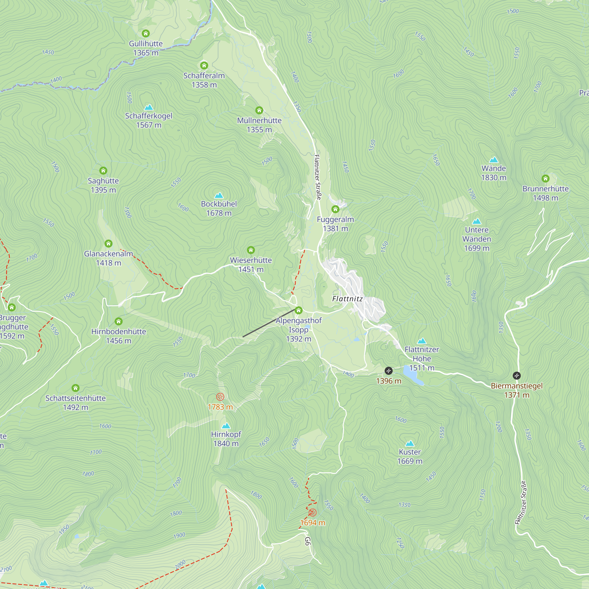 Hütte Eisenhut map