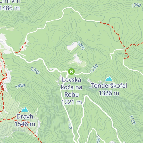 Map of Lovska koča na Robu