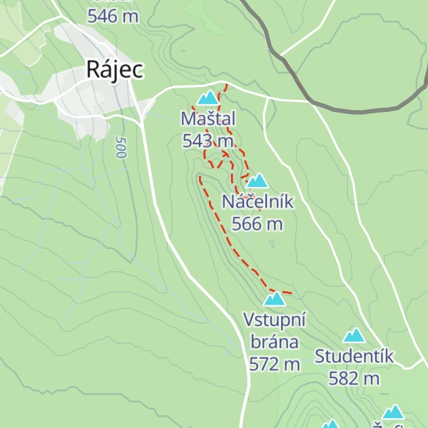 Map of Ostříží masív