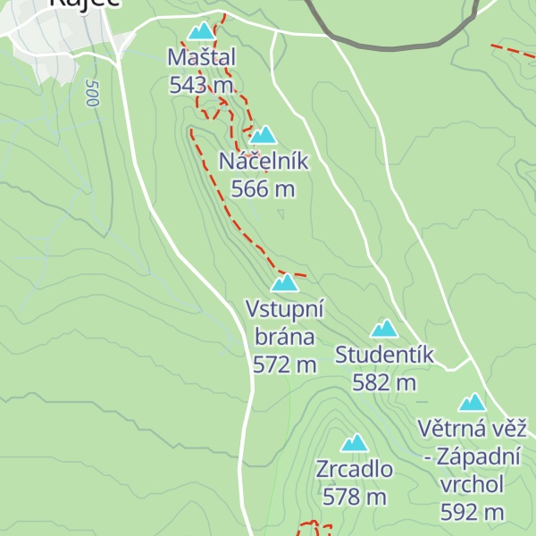Map of Dívčí stěna
