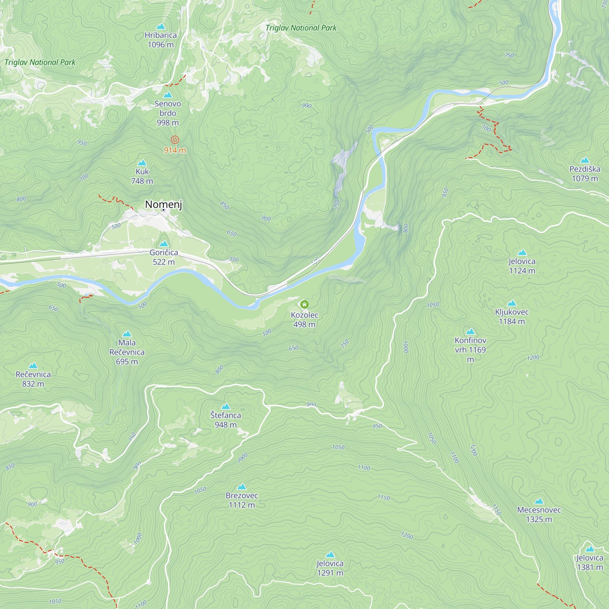 Kozolec map
