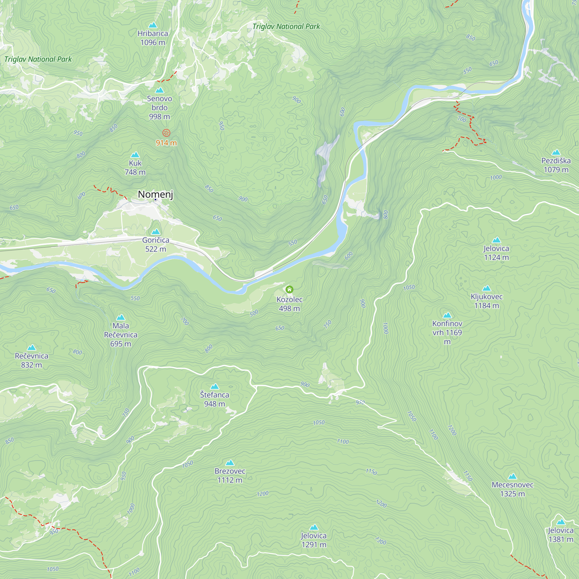 Kozolec map