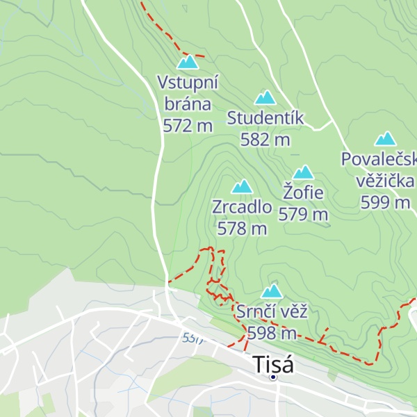 Map of Větrná řehole