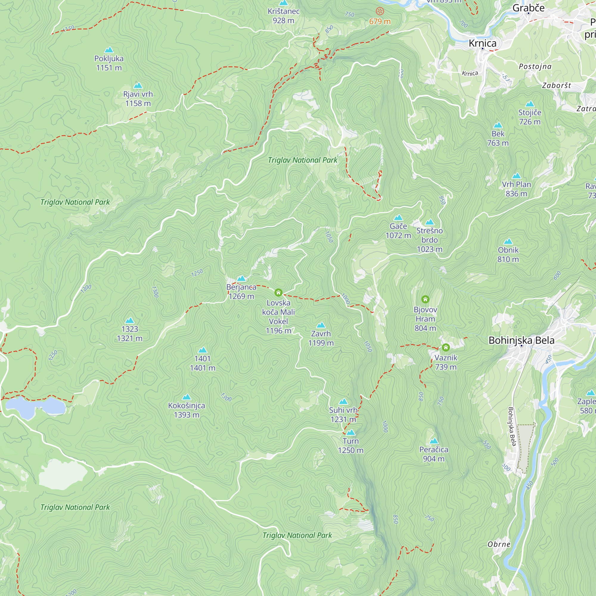 Gozdarska koča Mali Vokel map