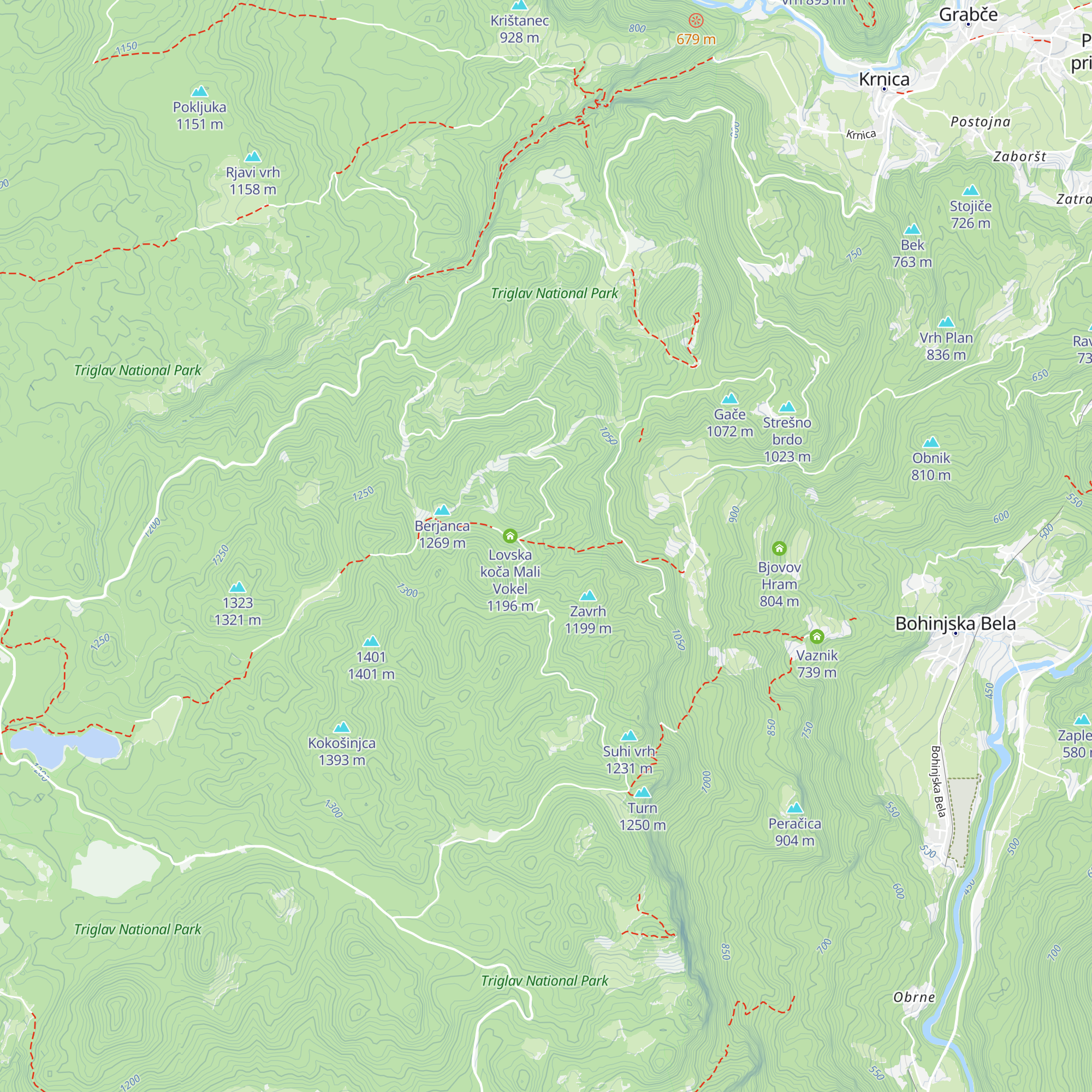 Gozdarska koča Mali Vokel map