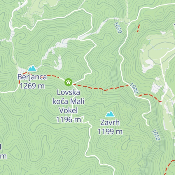 Map of Gozdarska koča Mali Vokel
